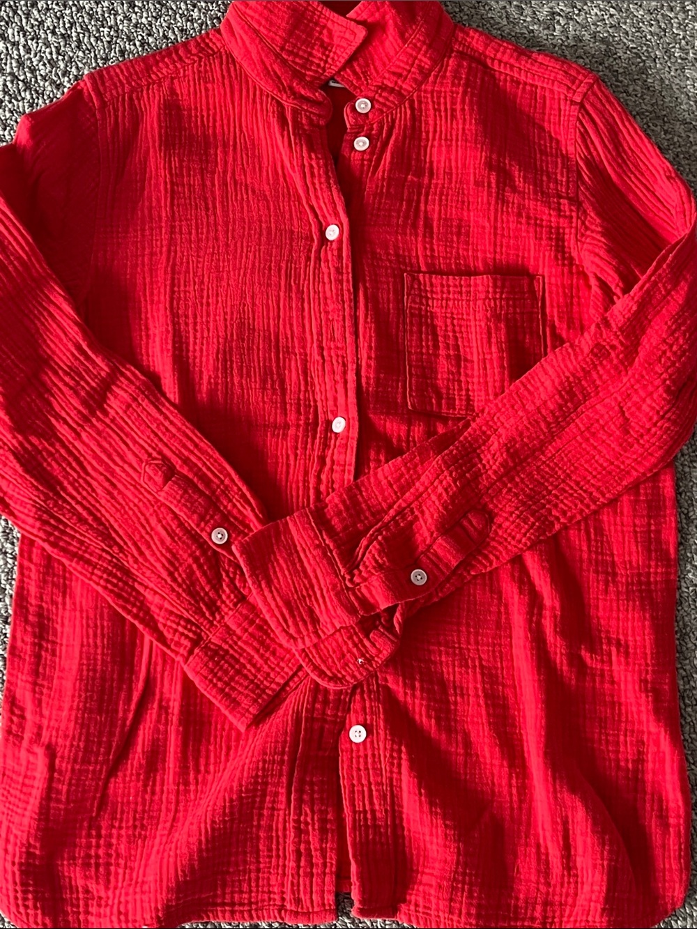 Jcrew crinkle top.. amazing red color small